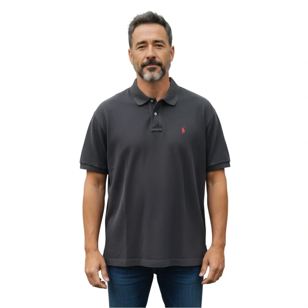 Polo Ralph Lauren Men's Polo Shirt, Red Embroidered Polo, Black, Size X‎ Large